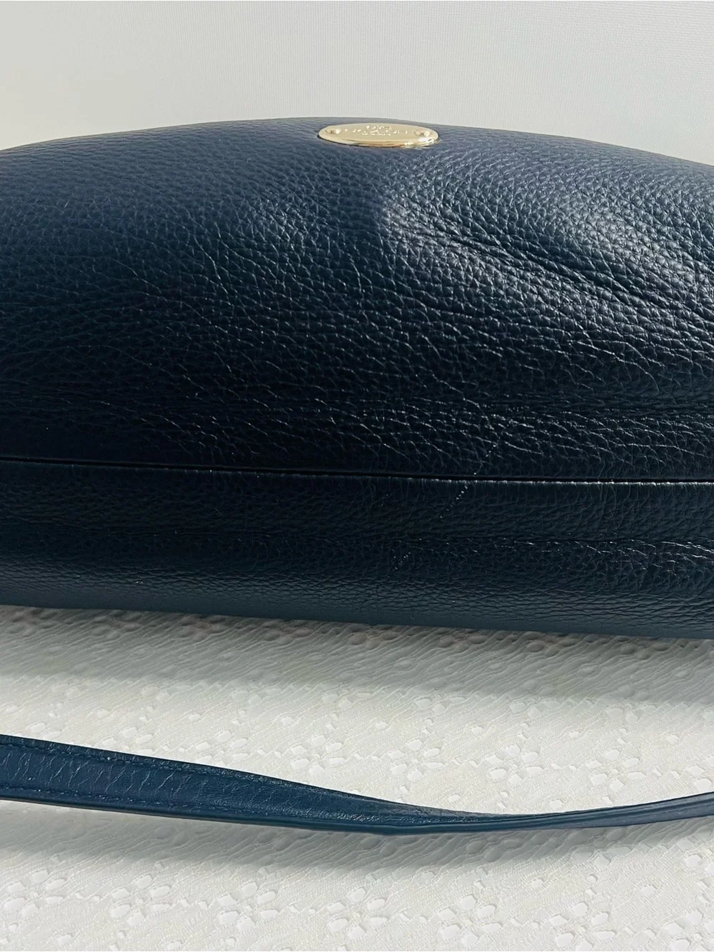 Coach F36628 East West Celeste NAVY BLUE Leather Convertible Crossbody Hobo Bag - Picture 6 of 15